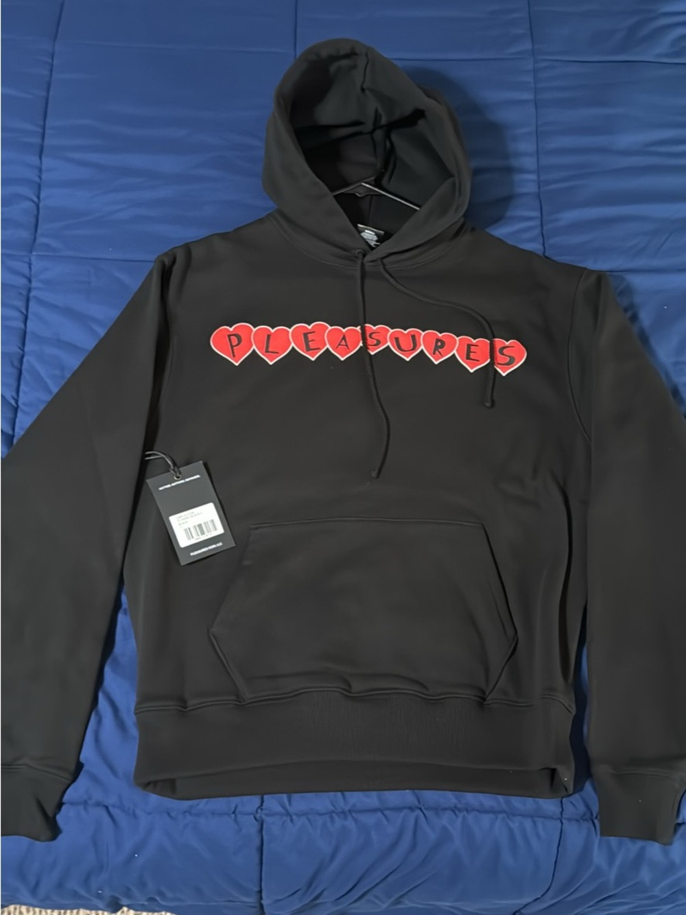 Pleasures Red Heart Logo Black Hoodie
